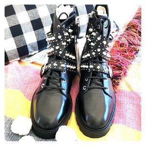 Studded combat boots